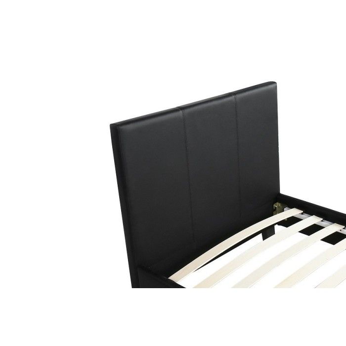 Lit design noir ABEL 90x200 cm une place, avec sommier, pour une chambre adulte ou ado.