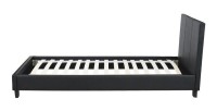 Lit design noir ABEL 90x200 cm une place, avec sommier, pour une chambre adulte ou ado.