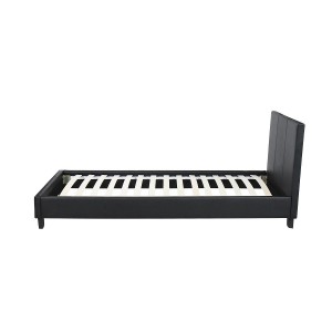 Lit design noir ABEL 90x200 cm une place, avec sommier, pour une chambre adulte ou ado.