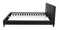 Lit design noir ABEL 140x200 cm deux places,Simili cuir, coloris noir, avec sommier.