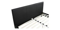 Lit design noir ABEL 140x200 cm deux places,Simili cuir, coloris noir, avec sommier.
