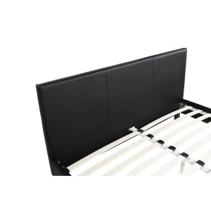 Lit design noir ABEL 140x200 cm deux places,Simili cuir, coloris noir, avec sommier.