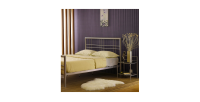 Lit PAXOS 160x200 cm en métal coloris gris argenté avec sommier.