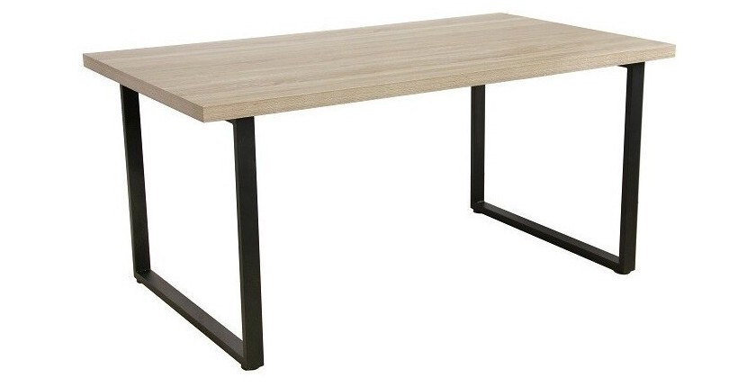 Table DAVID avec plateau en MDF et pieds en acier noir. Design type industriel pour votre intérieur