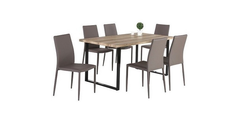 Table DAVID avec plateau en MDF et pieds en acier noir. Design type industriel pour votre intérieur