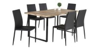 Table DAVID avec plateau en MDF et pieds en acier noir. Design type industriel pour votre intérieur