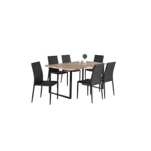 Table DAVID avec plateau en MDF et pieds en acier noir. Design type industriel pour votre intérieur