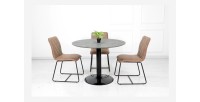 Table ronde avec pied central JOSUA. Magnifique design pour votre cuisine ou votre salle à manger.