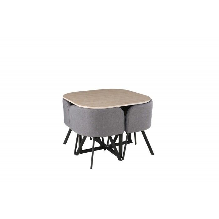 Ensemble table et chaises - Table carré + 4 chaises de la collection BIARITZ.