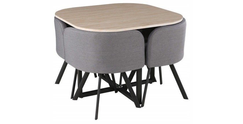 Ensemble table et chaises - Table carré + 4 chaises de la collection BIARITZ.