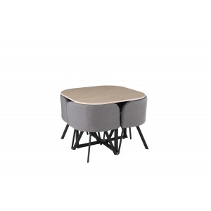 Ensemble table et chaises - Table carré + 4 chaises de la collection BIARITZ.