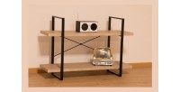 Étagère SHELVES type industrielle bois et métal 2 Niveaux.