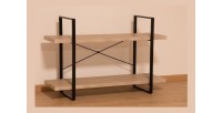 Étagère SHELVES type industrielle bois et métal 2 Niveaux.