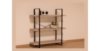 Étagère SHELVES type industrielle bois et métal 3 Niveaux.