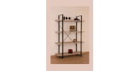 Étagère SHELVES type industrielle bois et métal 4 Niveaux.