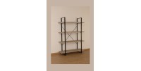 Étagère SHELVES type industrielle bois et métal 4 Niveaux.