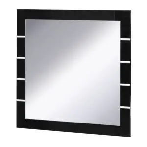 Lot de 3 miroirs LINA noir et blanc brillant