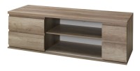 Ensemble ROMI pour salon coloris chêne dab canyon. Vitrine, meuble tv, table basse.