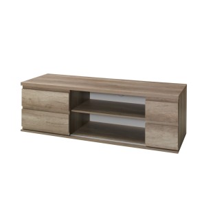 Ensemble ROMI pour salon coloris chêne dab canyon. Vitrine, meuble tv, table basse.
