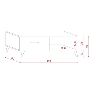 Ensemble EDEN pour votre salon. Meuble TV + table basse + commode. Coloris blanc.