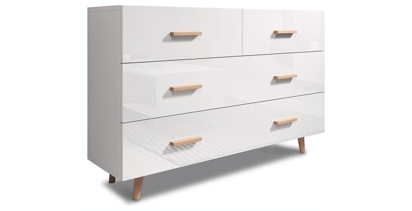 Ensemble EDEN pour votre salon. Meuble TV + table basse + commode. Coloris blanc.