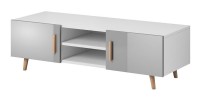 Ensemble EDEN pour votre salon. Meuble TV + table basse + commode. Coloris blanc et gris.