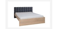 Ensemble pour chambre à coucher MAXIM. Lit adulte deux places 160x200 cm + tiroir + sommier + deux chevets + commode