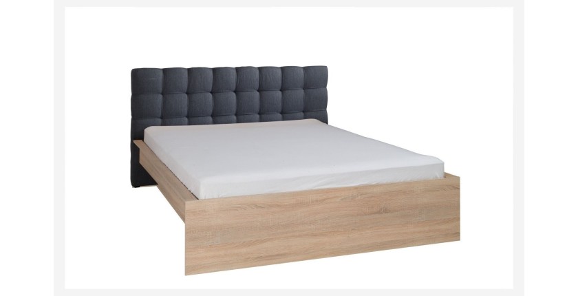 Ensemble pour chambre à coucher MAXIM. Lit adulte deux places 160x200 cm + tiroir + sommier + deux chevets + commode