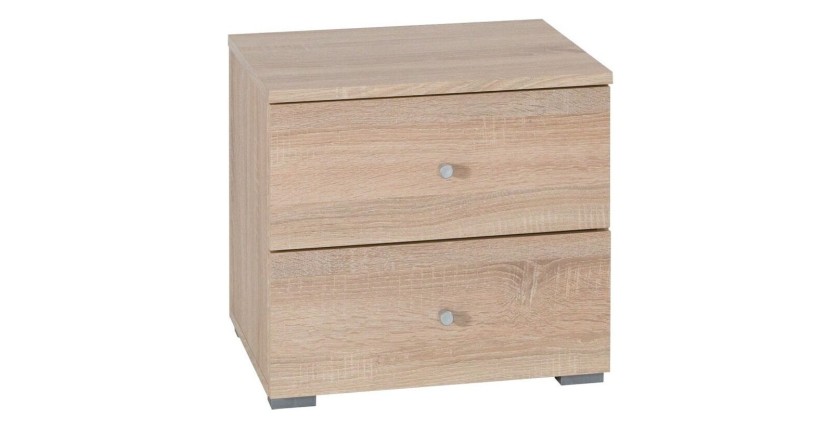 Ensemble pour chambre à coucher MAXIM. Lit adulte deux places 160x200 cm + tiroir + sommier + deux chevets + commode