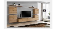 Ensemble meuble salon SWITCH IV design, coloris chêne Wotan.