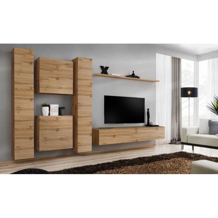 Ensemble de meubles design de salon SWITCH VI. Coloris chêne Wotan.
