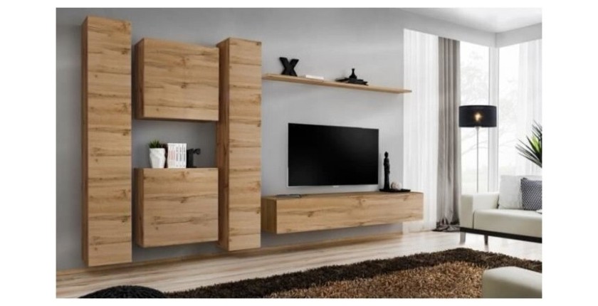Ensemble de meubles design de salon SWITCH VI. Coloris chêne Wotan.