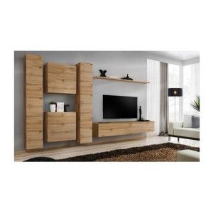 Ensemble de meubles design de salon SWITCH VI. Coloris chêne Wotan.
