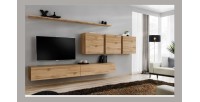 Ensemble meuble salon SWITCH VII design, coloris chêne Wotan.