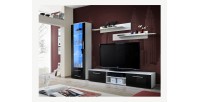 Meuble TV GALINO design, coloris noir et blanc brillant. Meuble moderne et tendance pour votre salon.