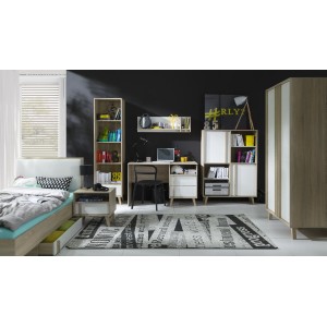 Lit 90X200 avec tiroir de rangement de la collection MALMO. Meuble design type SCANDINAVE.