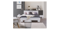 Lit adulte, deux places COMO. Couchage 160X200 cm avec sommier. Lit moderne et design pour chambre à coucher.