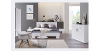 Ensemble design pour chambre à coucher COMO. Lit 160X200 cm avec sommier + tables de chevet + commode.