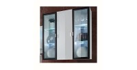Ensemble meuble salon Quadro blanc et noir de haute brillance avec LED