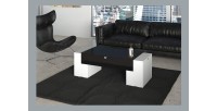 Table basse LUCK ultra design et modulable. Table basse noire et blanche avec une finition haute brillance