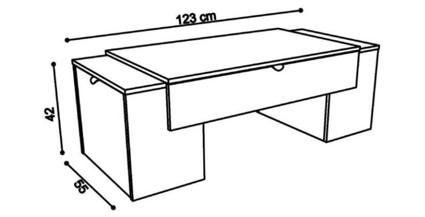 Table basse LUCK ultra design et modulable. Table basse noire et blanche avec une finition haute brillance