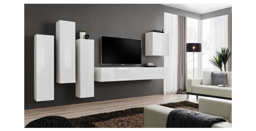 Ensemble de meubles de salon design collection SWITCH III. Coloris blanc brillant.
