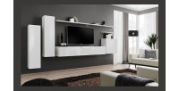 Ensemble de meubles salon collection SWITCH I design. Coloris blanc brillant.