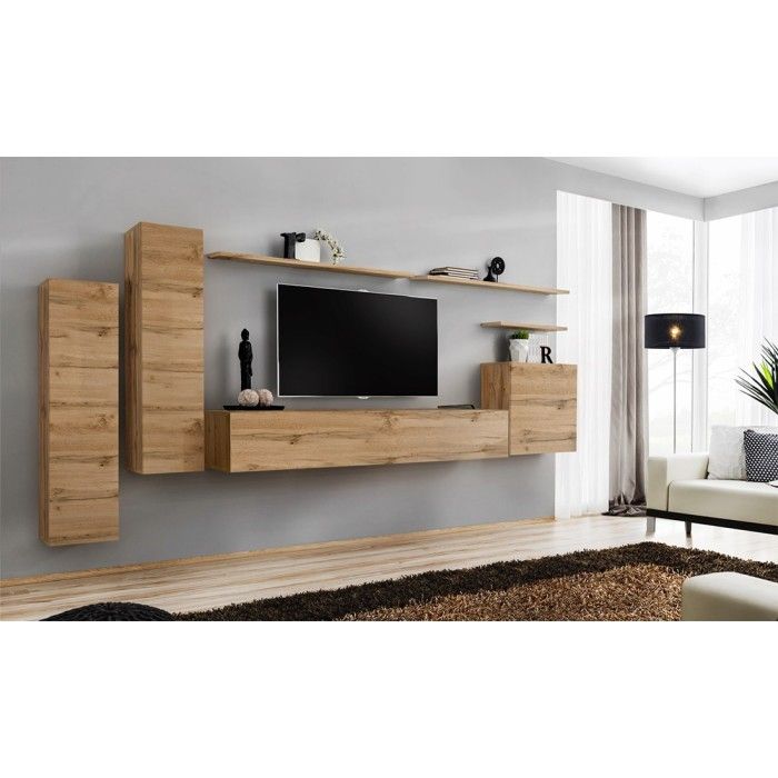Ensemble de meubles de salon collection SWITCH I design, coloris chêne Wotan.