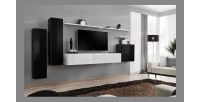 Ensemble de meubles de salon collection SWITCH I design, coloris noir et blanc brillant.