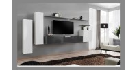 Ensemble de meubles de salon collection SWITCH I design, coloris blanc et gris brillant.