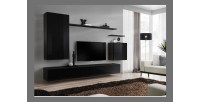 Ensemble de meubles de salon collection SWITCH II design, coloris noir brillant.