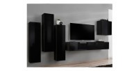 Ensemble de meubles de salon design collection SWITCH III. Coloris noir brillant.