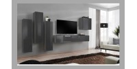 Ensemble de meubles de salon design collection SWITCH III. Coloris gris brillant.