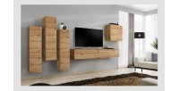 Ensemble de meubles de salon design collection SWITCH III. Coloris chêne Wotan.